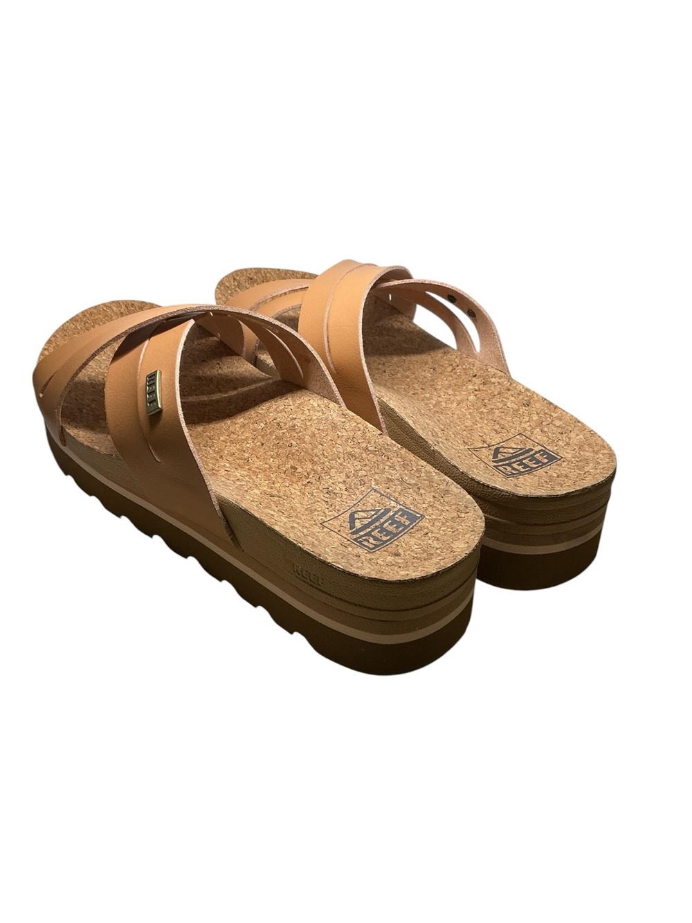 Reef Women's Tan Cork Footbed Crisscross Sandals - Picture 6 of 9